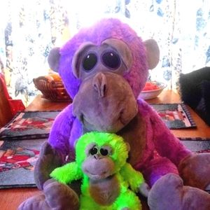 Set of 2 Stuffed Monkeys